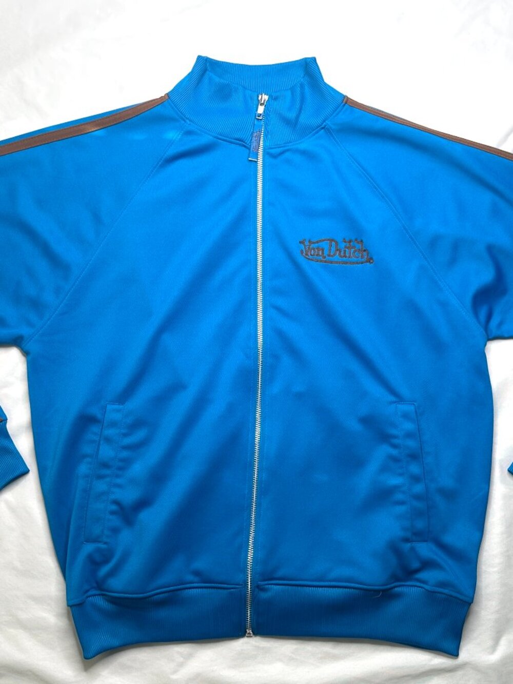 Vintage Von Dutch Mens Track Suit Jacket Blue Size Small